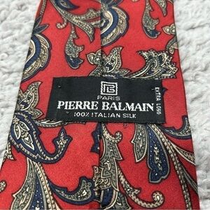 Pierre Balmain Tie 100% Italian Silk Vintage Designer Paisley Professional Gift